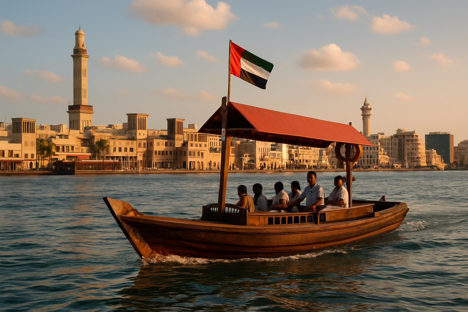 Traditional abra boat on Dubai Creek
